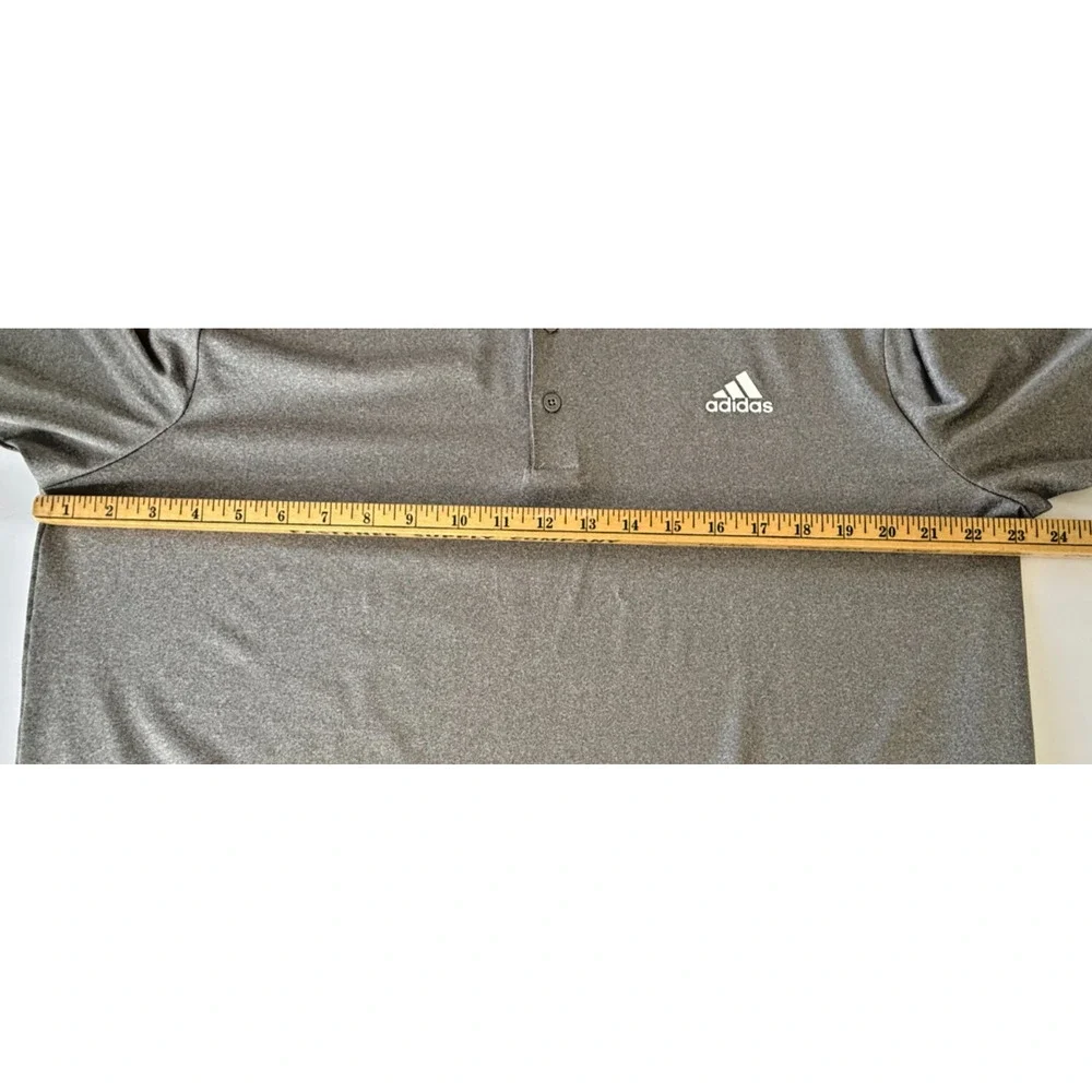Adidas Men’s Golf Polo Shirt XL Gray Short Sleeve Performance Logo Athletic Top